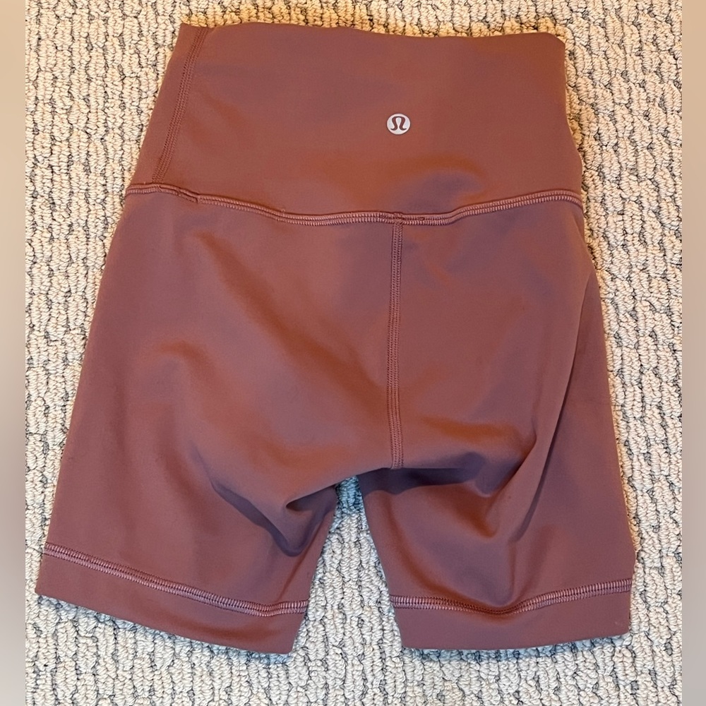 Spiced Chai lululemon biker shorts, size 0